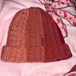 Crocheted Warm Toned Gradient Beanie